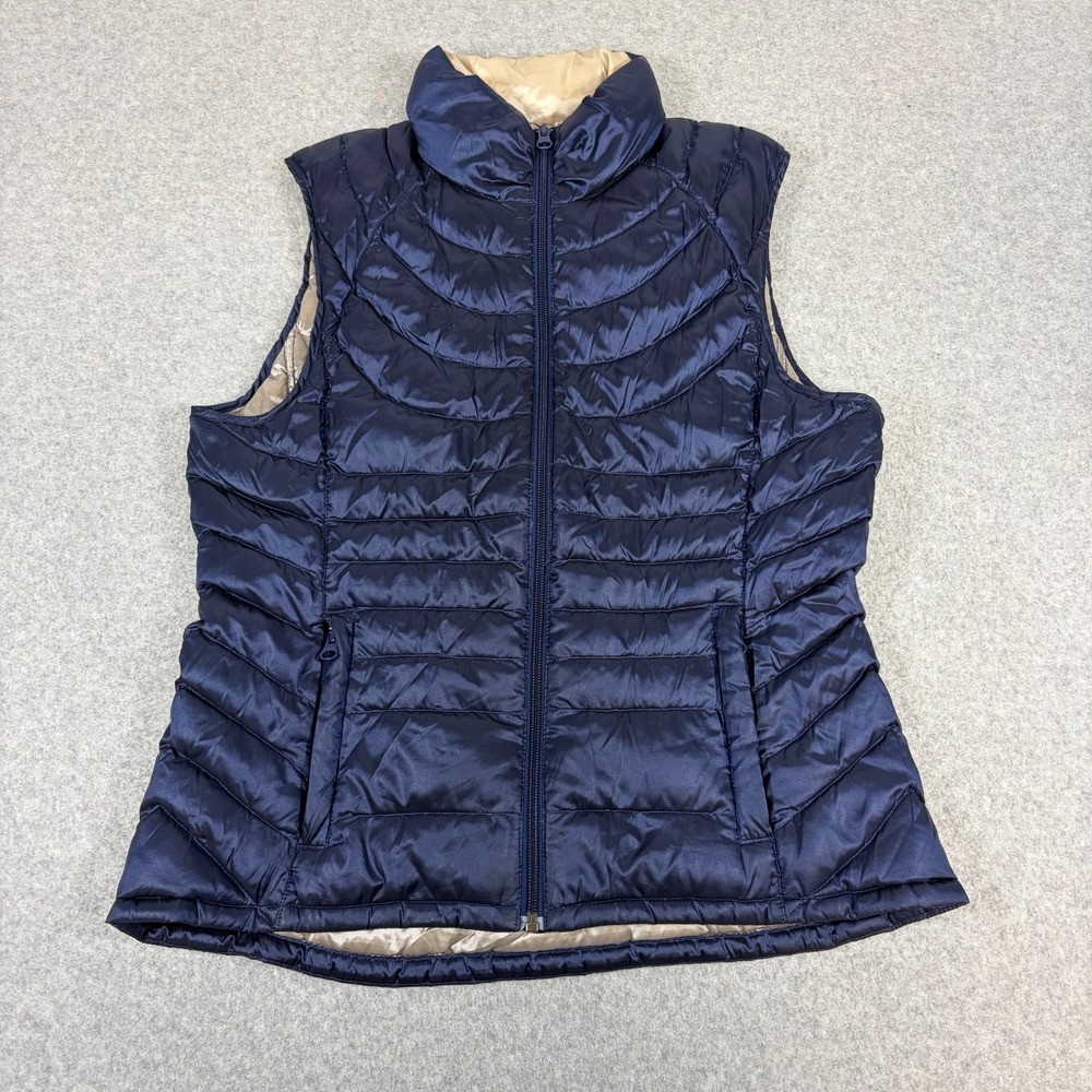 Bernardo Goose Down Puffer Vest Womens Medium Blue Outdoors Casual